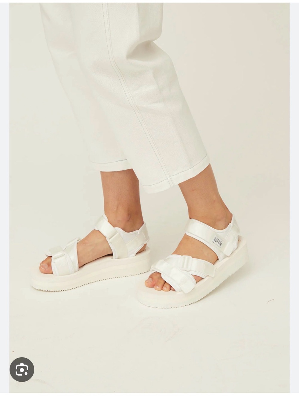 Suicoke White Platform Strap Sandals